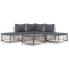 Salon de jardin 6 pcs avec coussins anthracite résine tressée 568139568139