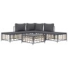 Salon de jardin 6 pcs avec coussins anthracite résine tressée 568139568139