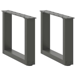 Pieds de table basse en U 2 pièces Anthracite 40 x (30-31) cm Acier 568140568140