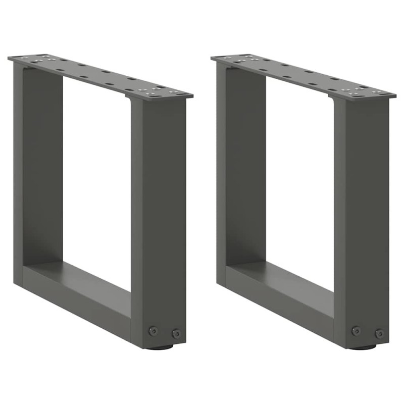 Pieds de table basse en U 2 pièces Anthracite 40 x (30-31) cm Acier 568140568140