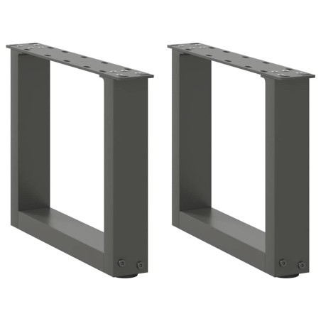 Pieds de table basse en U 2 pièces Anthracite 40 x (30-31) cm Acier 568140568140