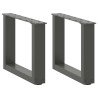 Pieds de table basse en U 2 pièces Anthracite 40 x (30-31) cm Acier 568140568140