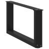 Pieds de table basse en U, 2 pièces, noir, 60 x (30-31) cm, acier 568141568141