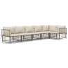Salon de jardin 6 pcs avec coussins anthracite résine tressée 568142568142