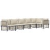 Salon de jardin 6 pcs avec coussins anthracite résine tressée 568142568142