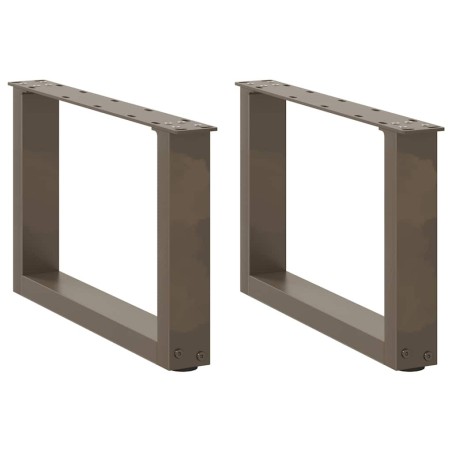 Pieds de table basse en U, 2 pièces, acier naturel, 50 x (30-31) cm 568144568144