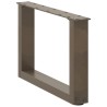 Pieds de table basse en U, 2 pièces, acier naturel, 50 x (30-31) cm 568144568144