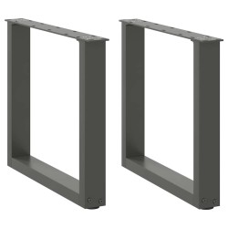 Pieds de table basse en U, 2 pièces, anthracite, 50 x (42-43) cm, acier 568146568146