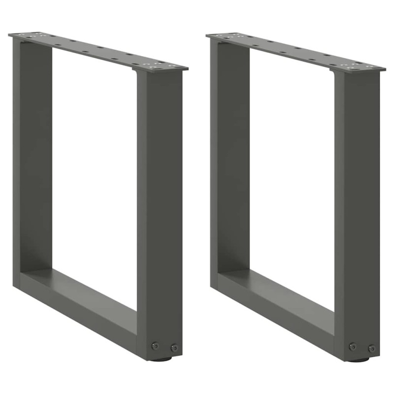 Pieds de table basse en U, 2 pièces, anthracite, 50 x (42-43) cm, acier 568146568146