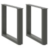Pieds de table basse en U, 2 pièces, anthracite, 50 x (42-43) cm, acier 568146568146