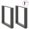Pieds de table basse en U, 2 pièces, anthracite, 50 x (42-43) cm, acier 568146568146