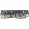 Salon de jardin 6 pcs avec coussins anthracite résine tressée 568147568147