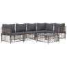 Salon de jardin 6 pcs avec coussins anthracite résine tressée 568147568147