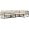 Salon de jardin 5 pcs avec coussins anthracite résine tressée 568148568148