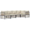 Salon de jardin 5 pcs avec coussins anthracite résine tressée 568148568148