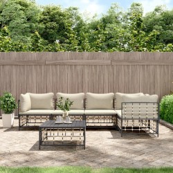 Salon de jardin 6 pcs avec coussins anthracite résine tressée 568149568149
