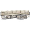 Salon de jardin 6 pcs avec coussins anthracite résine tressée 568149568149