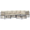 Salon de jardin 6 pcs avec coussins anthracite résine tressée 568149568149
