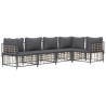 Salon de jardin 5 pcs avec coussins anthracite résine tressée 568151568151