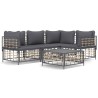 Salon de jardin 5 pcs avec coussins anthracite résine tressée 568152568152