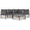 Salon de jardin 5 pcs avec coussins anthracite résine tressée 568152568152