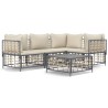 Salon de jardin 5 pcs avec coussins anthracite résine tressée 568153568153