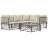 Salon de jardin 5 pcs avec coussins anthracite résine tressée 568153568153