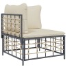 Salon de jardin 5 pcs avec coussins anthracite résine tressée 568153568153
