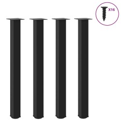 Pieds de table de bar 4 pièces Noir 90-92 cm Acier 568154568154