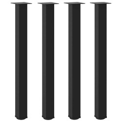 Pieds de table de bar 4 pièces Noir 90-92 cm Acier 568154568154