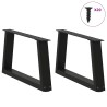 Pieds de table basse en forme de V, 2 pièces, noir, 50 x (30-31,3) cm, acier 568160568160