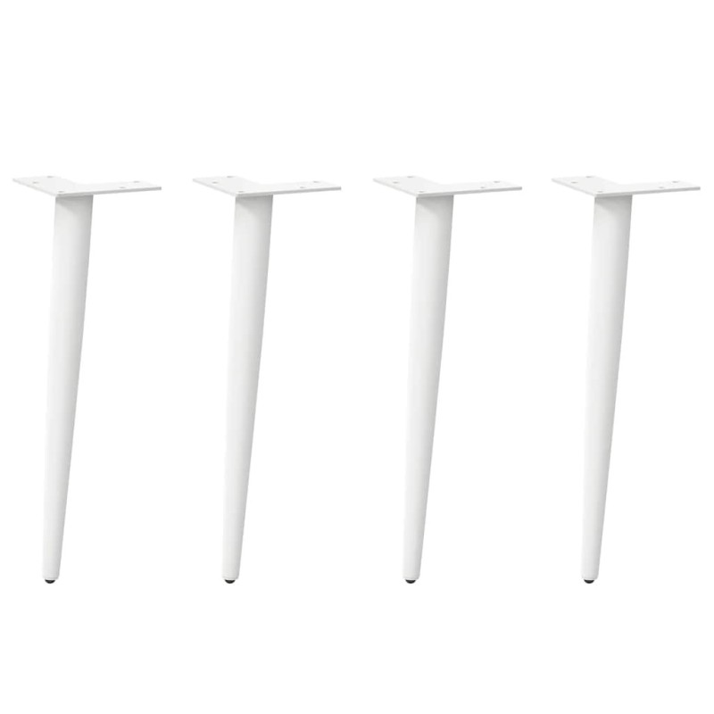 Pieds de table basse coniques 4 pièces Blanc 42-43 cm Acier 568162568162