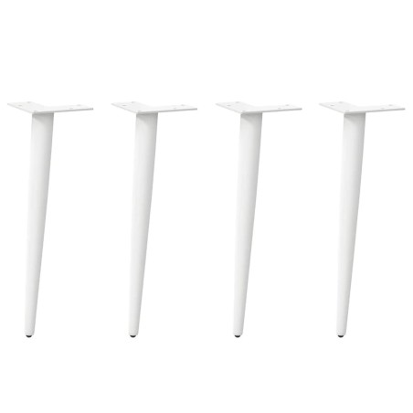 Pieds de table basse coniques 4 pièces Blanc 42-43 cm Acier 568162568162