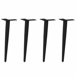 Pieds de table basse coniques 4 pièces Noir 30-31 cm Acier 568164568164