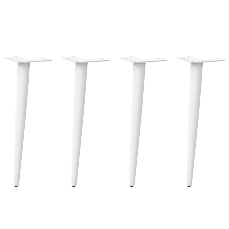 Pieds de table basse coniques 4 pièces Blanc 30-31 cm Acier 568165568165