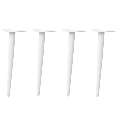 Pieds de table basse coniques 4 pièces Blanc 30-31 cm Acier 568165568165