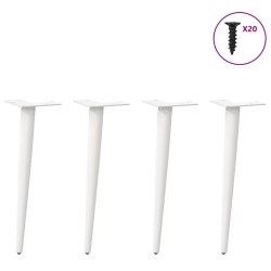 Pieds de table basse coniques 4 pièces Blanc 30-31 cm Acier 568165568165