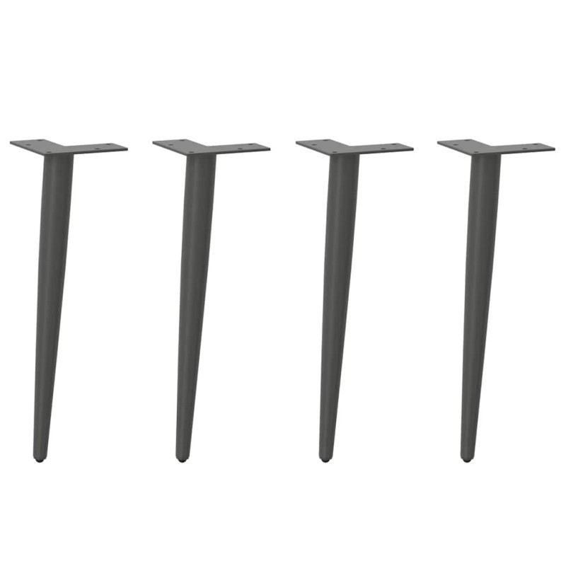 Pieds de table basse coniques 4 pièces Anthracite 30-31 cm Acier 568166568166