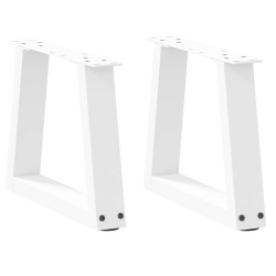 Pieds de table basse en forme de V, 2 pièces, blanc, 40 x (30-31,3) cm, acier 568169568169