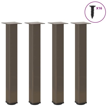 Pieds de table console 4 pièces Acier naturel 72-74 cm Acier 568170568170