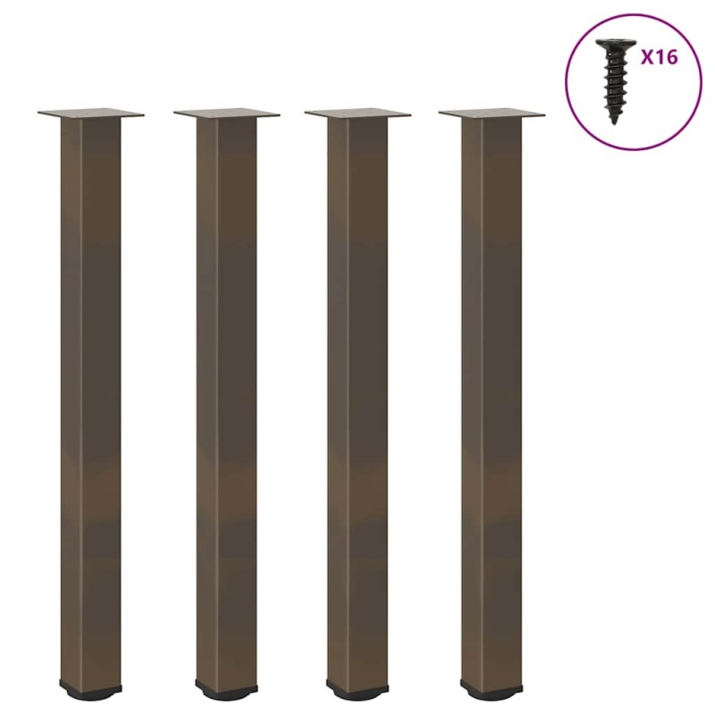 Pieds de table de bar 4 pièces Acier naturel 100-102 cm Acier 568172568172