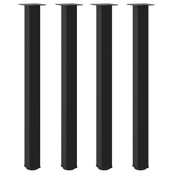 Pieds de table de bar 4 pièces Noir 110-112 cm Acier 568173568173