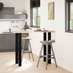 Pieds de table de bar 4 pièces Noir 110-112 cm Acier 568173568173
