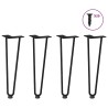 Pieds en épingle à cheveux pour table basse 4 pièces Noir 42 cm Acier massif 568187568187