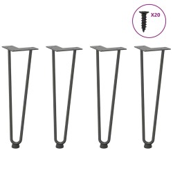 Pieds en épingle à cheveux pour table basse 4 pièces Anthracite 42 cm Acier massif 568188568188