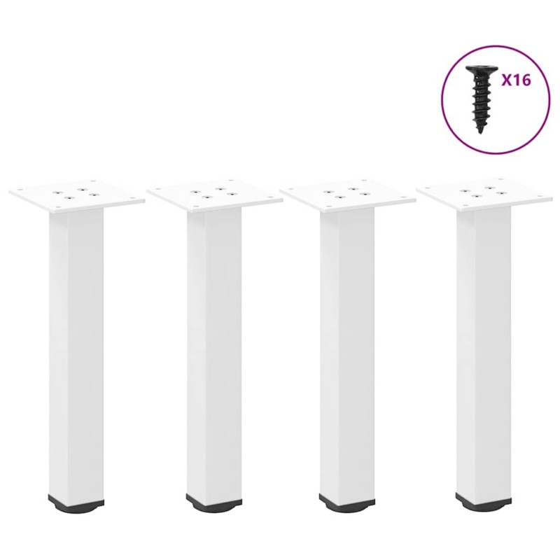 Pieds de table basse 4 pièces Blanc 30-32 cm Acier 568192568192
