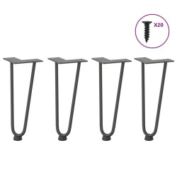 Pieds en épingle à cheveux pour table basse 4 pièces Anthracite 30 cm Acier massif 568197568197