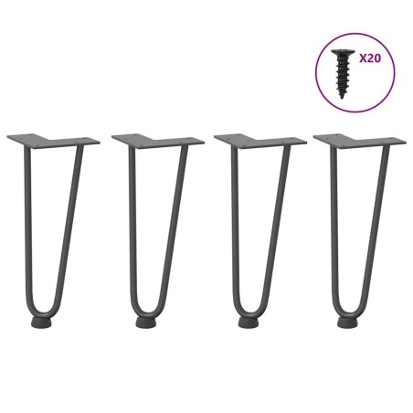 Pieds en épingle à cheveux pour table basse 4 pièces Anthracite 30 cm Acier massif 568197568197