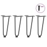 Pieds en épingle à cheveux pour table basse 4 pièces Anthracite 30 cm Acier massif 568197568197