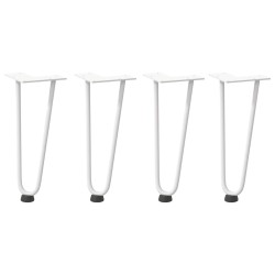 Pieds en épingle à cheveux pour table basse 4 pièces Blanc 30 cm Acier massif 568198568198